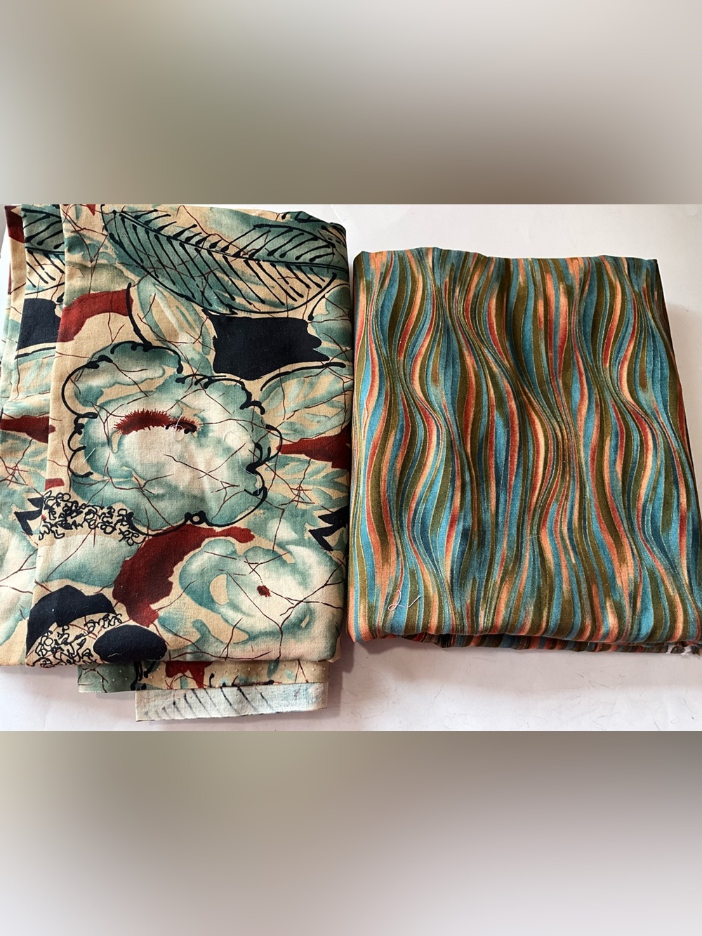 Quilting Sewing Lot Material Hoffman Fabrics Kaleidoscopes Green Blue Gold